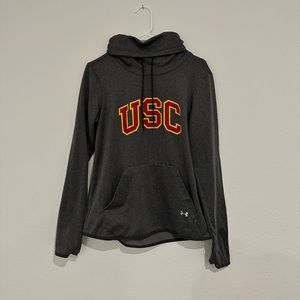 USC X Under Armour Grey fleece pullover hoodie. Size SM/P